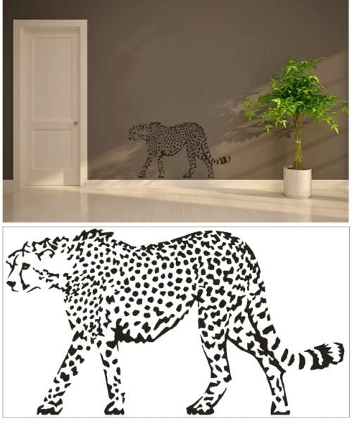Vinyl Decals Wall Art Stickers - Abstract Cheetah A