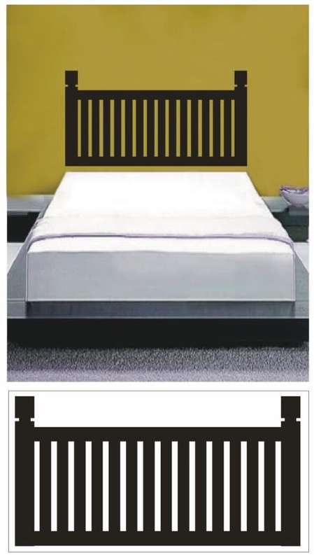 Vinyl Decals Wall Art Stickers - Headboard Basic THREE QUARTER