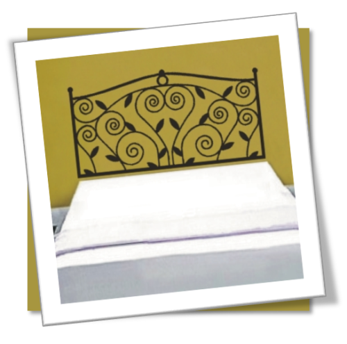 Vinyl Decals Wall Art Stickers - Headboard Spirals THREE QUARTER