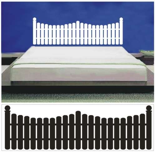 Vinyl Decals Wall Art Stickers - Headboard Picket Fence KING