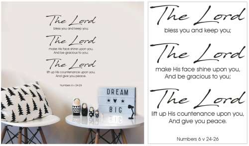 Vinyl Decals Wall Art Stickers - Bless Keep 2 (Numbers 6 v 24-26)