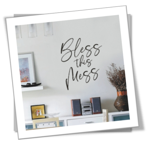 Vinyl Decals Wall Art Stickers - Bless This Mess