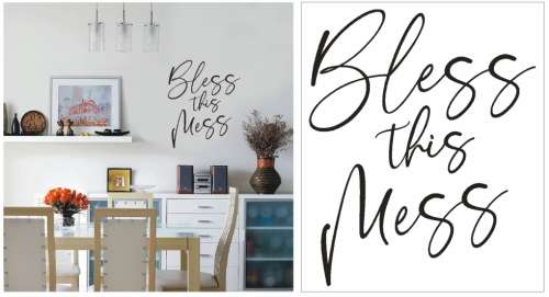 Vinyl Decals Wall Art Stickers - Bless This Mess