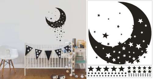 Vinyl Decals Wall Art Stickers - Moon & Stars