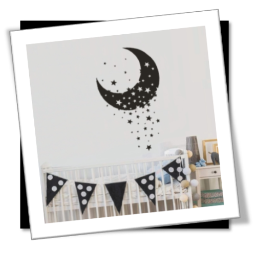 Vinyl Decals Wall Art Stickers - Moon & Stars