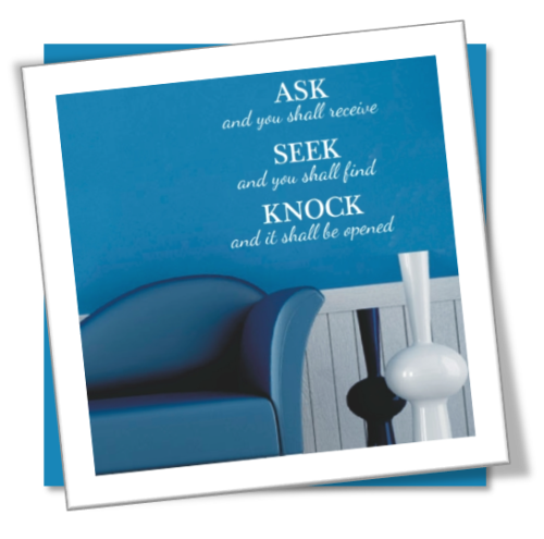 Vinyl Decals Wall Art Stickers - Ask Seek Knock
