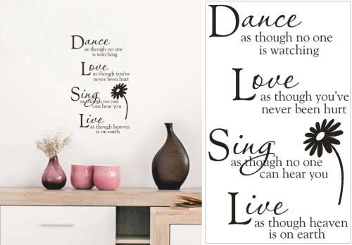 Vinyl Decals Wall Art Stickers - Dance Love Sing Live