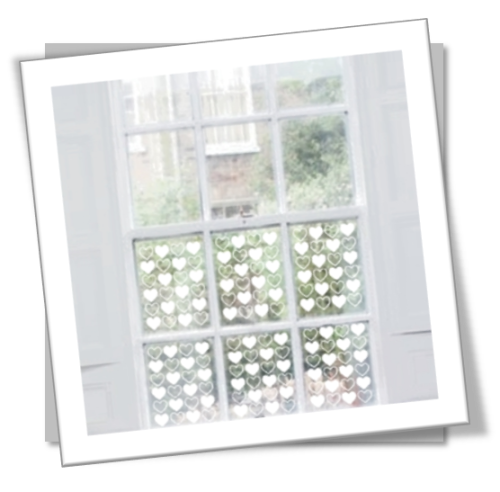 Vinyl Decals Wall Art Stickers - Hearts 48 Coloured