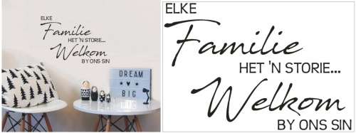 Vinyl Decals Wall Art Stickers - AFRIKAANS: Familie Storie
