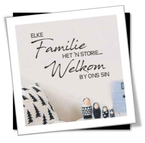 Vinyl Decals Wall Art Stickers - AFRIKAANS: Familie Storie