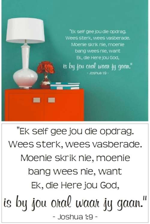 Vinyl Decals Wall Art Stickers - AFRIKAANS: Joshua 1v9