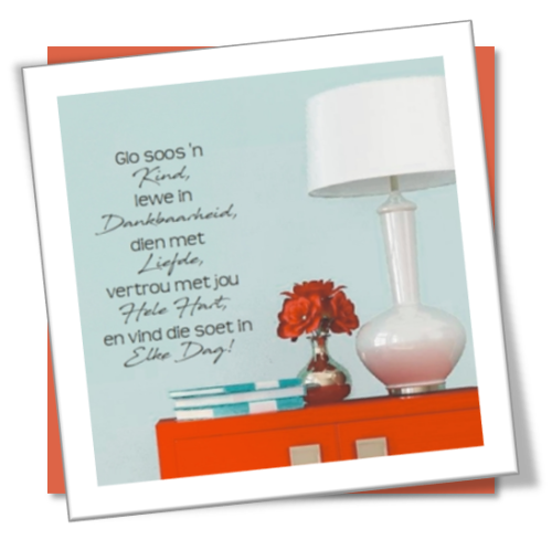 Vinyl Decals Wall Art Stickers - AFRIKAANS: Soet Dag