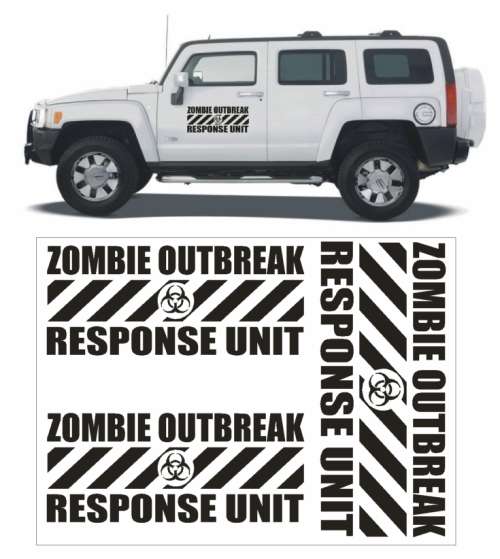 Vinyl Decals Wall & Vehicle Stickers - Zombie Outbreak Response Unit