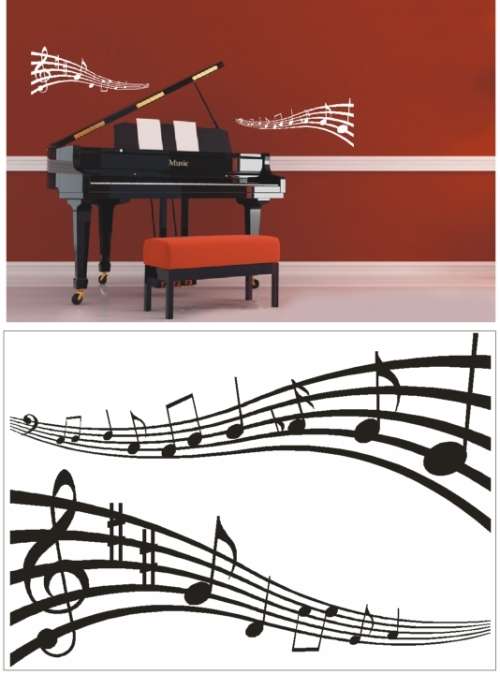 Vinyl Decals Wall Art Stickers - Musical Notes