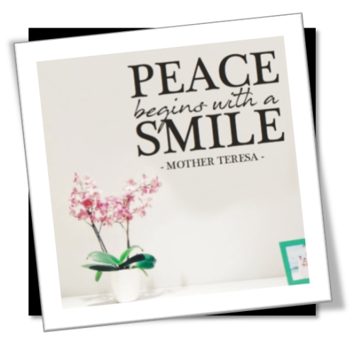 Vinyl Decals Wall Art Stickers - Peace Begins With A Smile