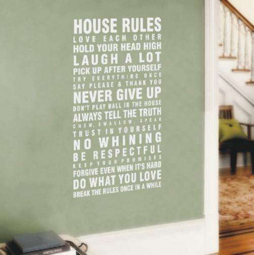 Vinyl Decals Wall Art Stickers - House Rules