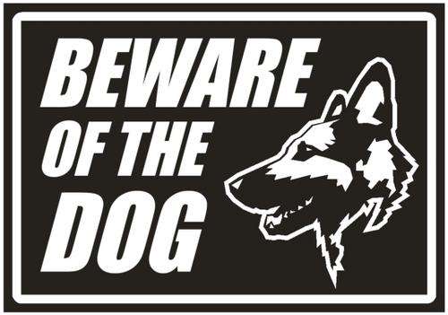 Security gate sign - Beware of the Dog