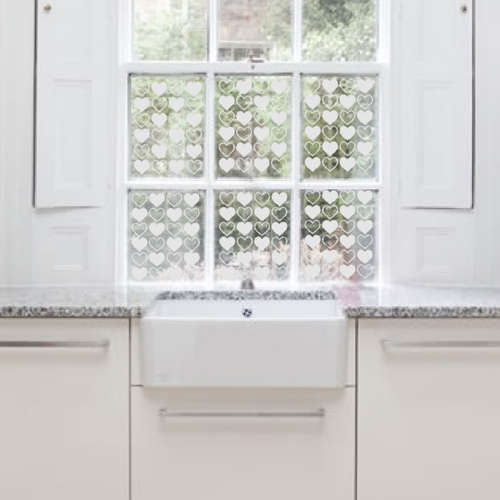 *Vinyl Decals Wall Art Stickers - "Sandblast Effect" Frosted Hearts
