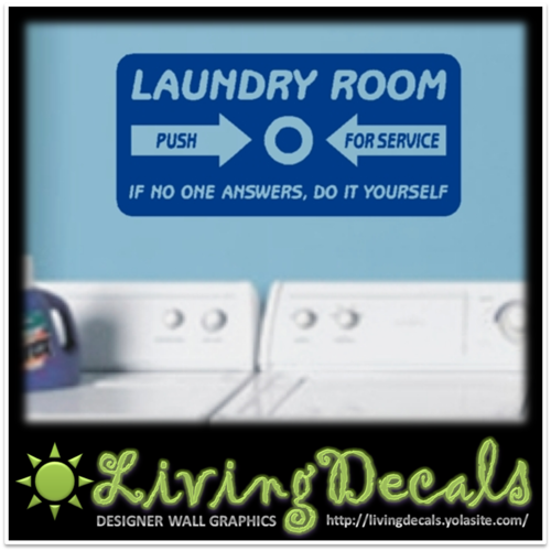 Vinyl Decals Wall Art Stickers - Laundry Button