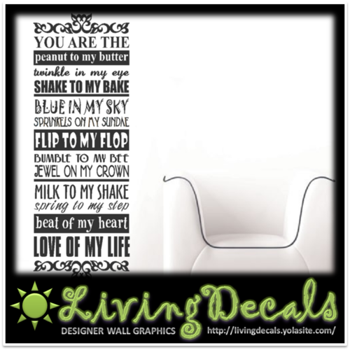 Vinyl Decals Wall Art Stickers - Inspirational Love Of My Life