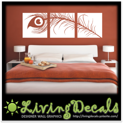 Vinyl Decals Wall Art Stickers - Feather Decor