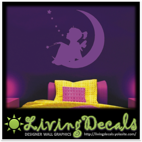 Vinyl Decals Wall Art Stickers - Abstract Moon Fairy