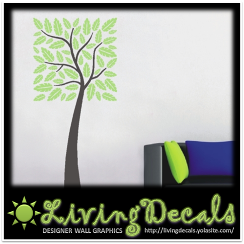 Vinyl Decals Wall Art Stickers - Abstract Leavy Tree (2 colour)