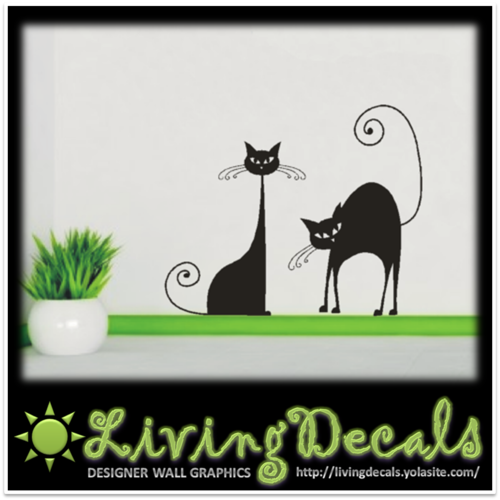 Vinyl Decals Wall Art Stickers - Abstract Cats