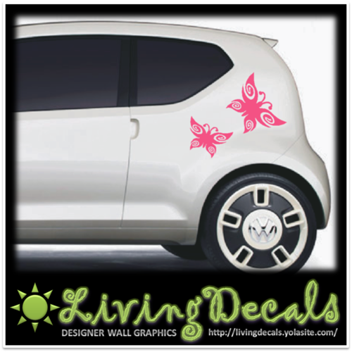 Vinyl Decals Wall & Vehicle Art Stickers - Tribal Butterflies