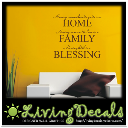 Vinyl Decals Wall Art Stickers - Family Blessing