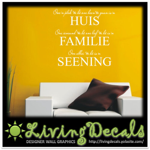 Vinyl Decals Wall Art Stickers - AFRIKAANS: Familie Seening