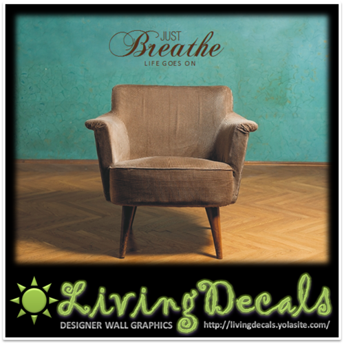 Vinyl Decals Wall Art Stickers - Just Breathe (Small)