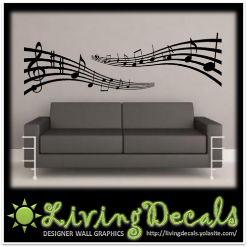 Vinyl Decals Wall Art Stickers - Musical Note Set (Large)