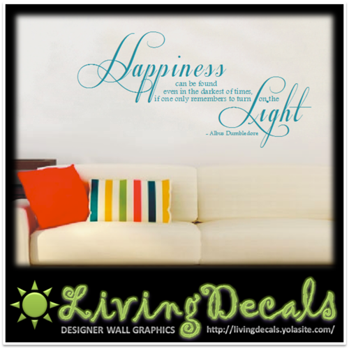 Vinyl Decals Wall Art Stickers - Happiness & Light (LARGE)