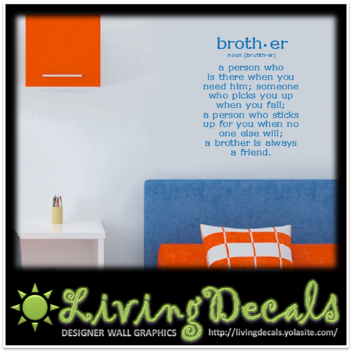 Vinyl Decals Wall Art Stickers - Definitions "Brother"