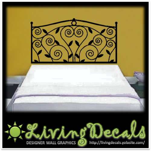 Vinyl Decals Wall Art Stickers - Headboard Spirals THREE QUARTER