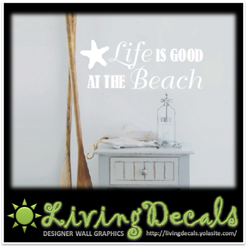 Vinyl Decals Wall Art Stickers - Life At The Beach