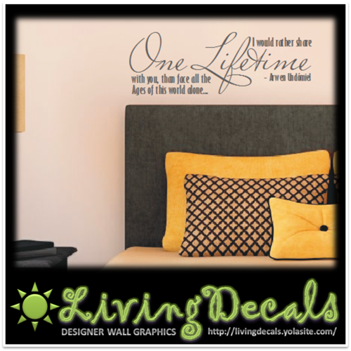 Vinyl Decals Wall Art Stickers - One Lifetime (Small)