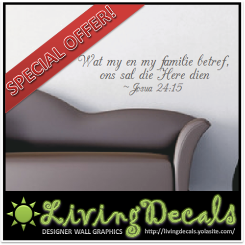 SPECIAL OFFER: Vinyl Decals Wall Art Stickers - "Christian Inspirational" (Afrikaans)