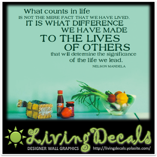 Vinyl Decals Wall Art Stickers - What Counts (Mandela Quote)