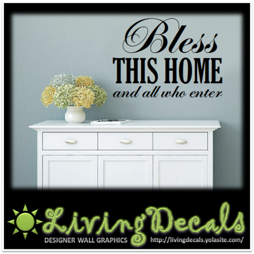 Vinyl Decals Wall Art Stickers - Bless This Home (Large)