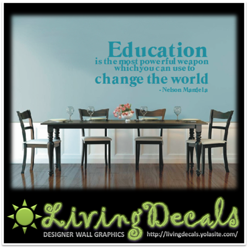 Vinyl Decals Wall Art Stickers - Education Quote (Large)