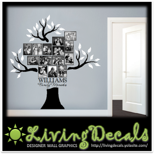 Vinyl Decals Wall Art Stickers - Photo Tree (Large) 14 Photo