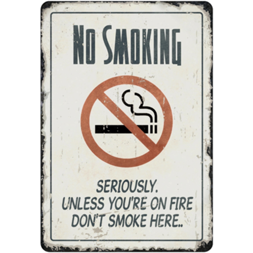 Metal Retro-Style Sign: No Smoking
