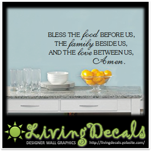 Vinyl Decals Wall Art Stickers - Bless The Food (Design 2) SMALL