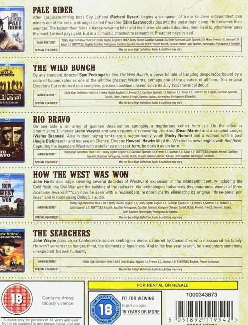 Western Collection Blu Ray  5 Films