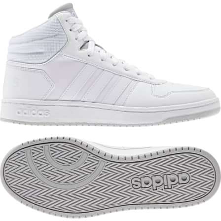 adidas Men`s HOOPS 2.0 MID White/ White F34813 Size UK 12 (SA 12)