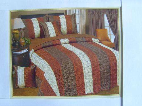 6 PIECE QUEEN SIZE LUXURY TOP QUALITY SILK BEDSPREAD SET FULLY EMBROIDED