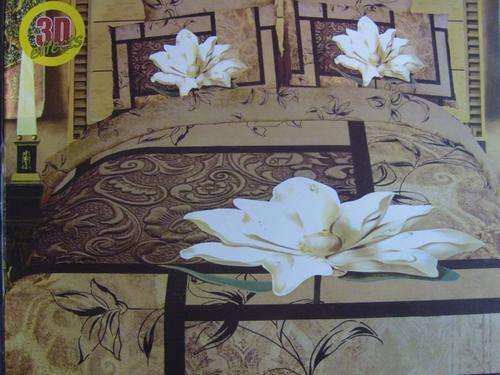 NEW ARRIVED!!! 6 PIECE QUEEN SIZE 3D EFFECT TOP QUALITY LUXURY POLYCOTTON DUVET COVER SET