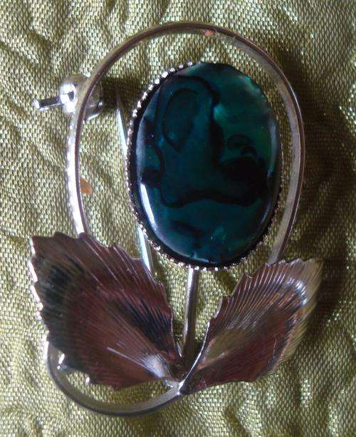 PAUA BROOCH AND OTHER